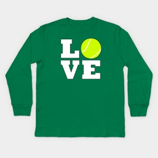 Tennis LOVE Tennis Player or Coach Sports Graphic Kids Long Sleeve T-Shirt